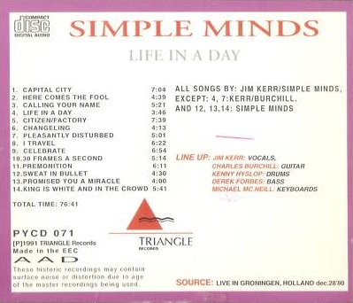 CD album - Jaquette arrière