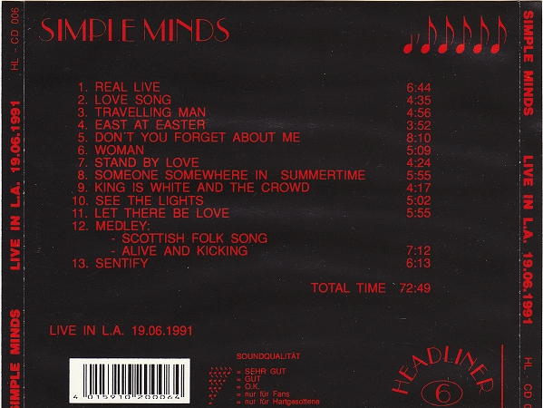 CD album - Jaquette arrière