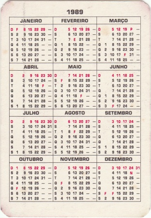 Calendrier - Jaquette arrière