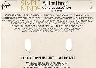 Cassette - Jaquette arrière