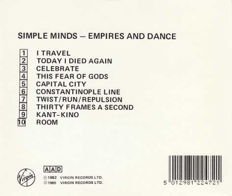 CD album - Jaquette arrière