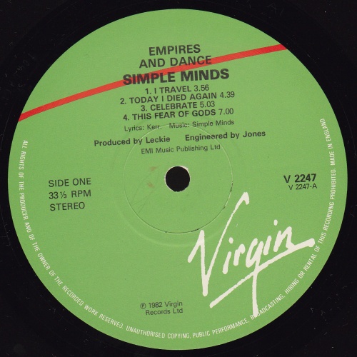 LP (33 tours) (With original insert) - Label