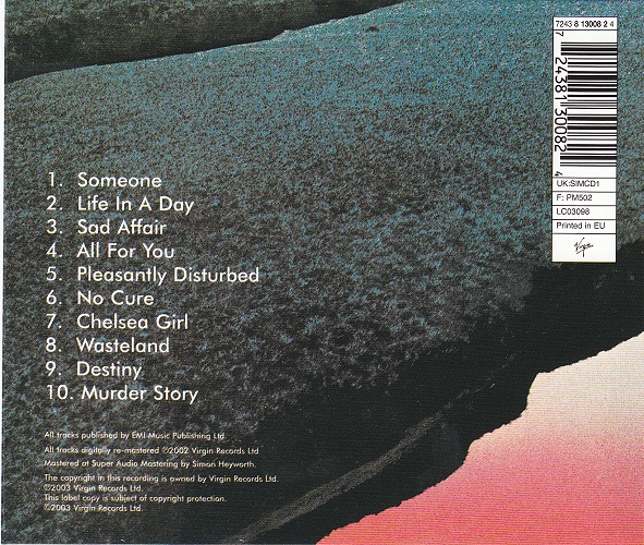 CD album (Digitally Remastered Edition) - Jaquette arrière