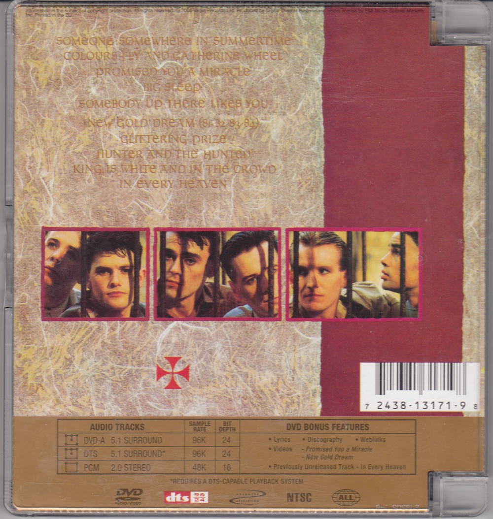 DVD (5.1 Dts Surround Music) - Jaquette arrière