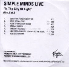 2 x CD album (Live In The City Of Lights) - Jaquette arrière