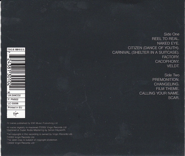 CD album (Digitally Remastered Edition) - Jaquette arrière