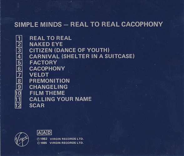 CD album - Jaquette arrière