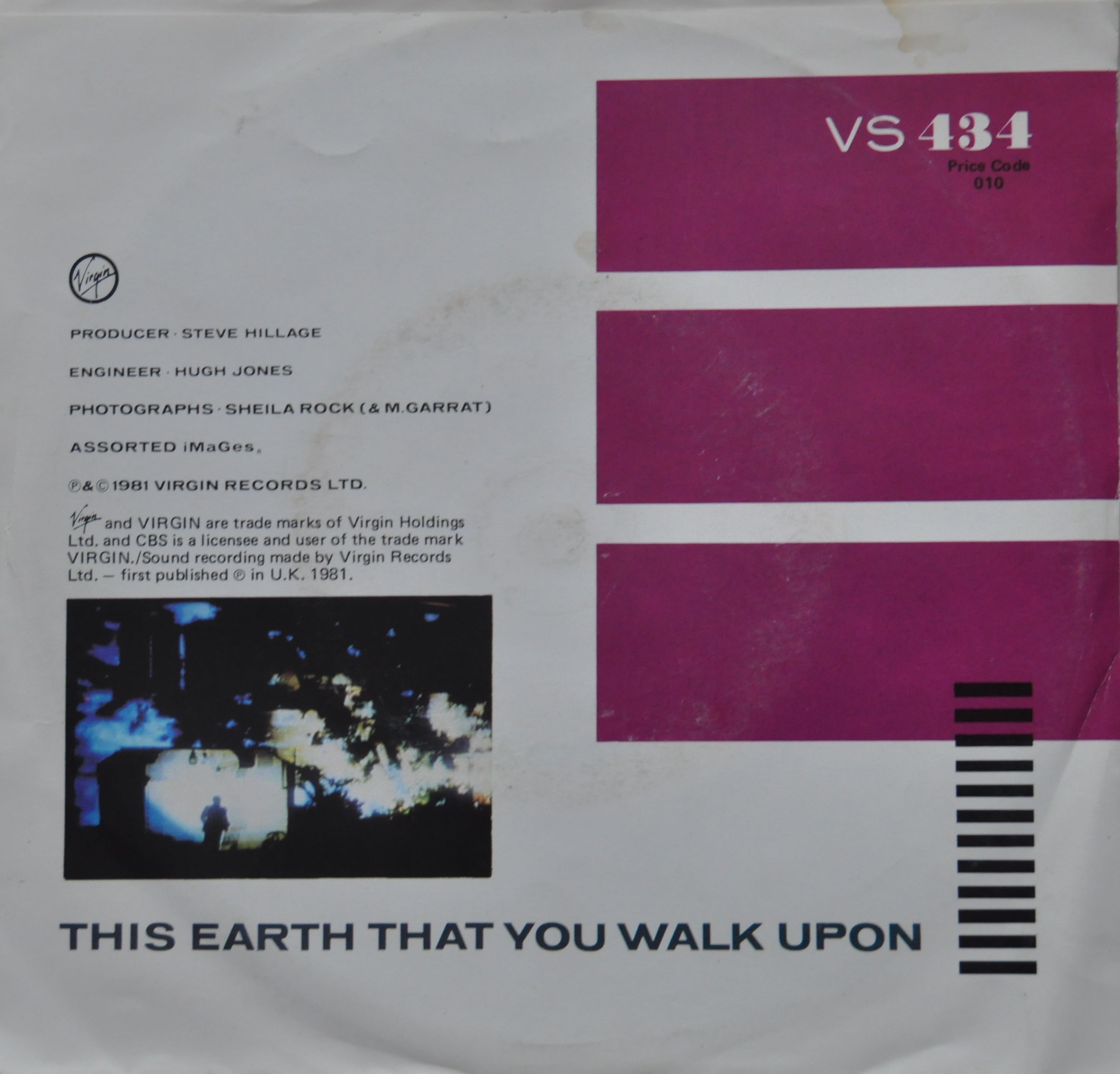 7" single (45 tours) (Second edition) - Jaquette arrière