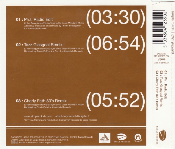 5" CD single - Jaquette arrière