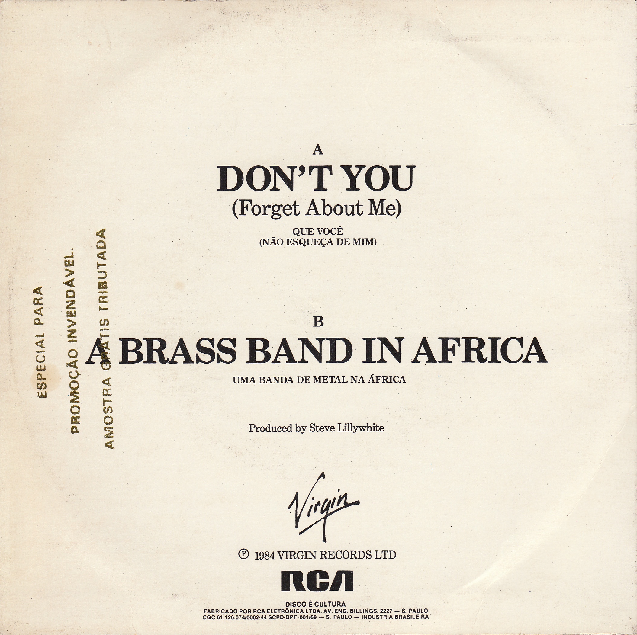 7" single (45 tours) (Limited Edition Nr. 08086) - Jaquette arrière