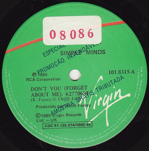 7" single (45 tours) (Limited Edition Nr. 08086) - Label