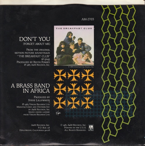 7" single (45 tours) (Later issue) - Jaquette arrière