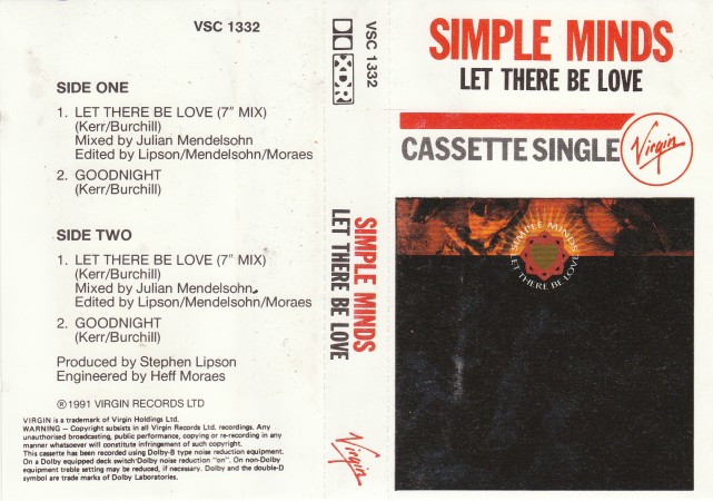 Cassette Single - Jaquette arrière