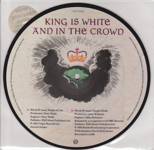 7" single (45 tours) (Picture Disc) - Jaquette arrière