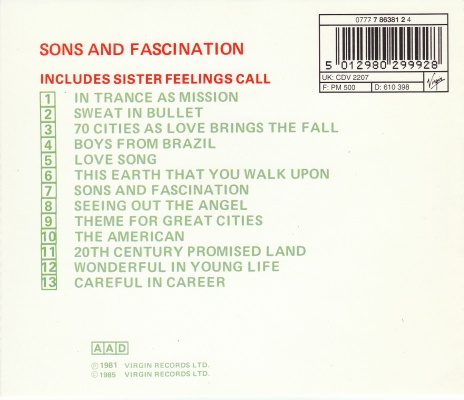 CD album - Jaquette arrière