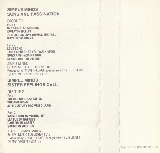 Cassette - Jaquette arrière