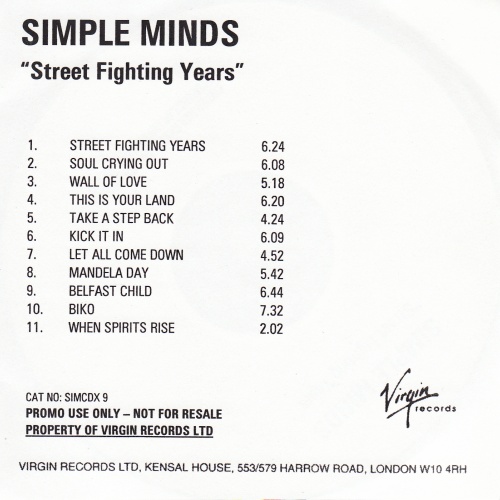 CD album - Street Fighting Years