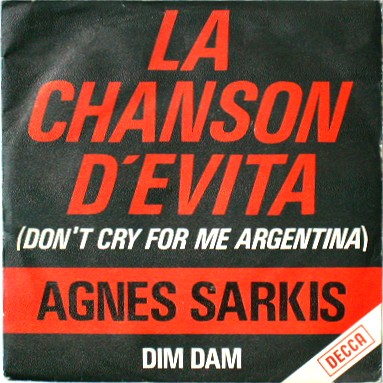 Pochette : La chanson d\'Evita (Don\'t cry for me Argentina)